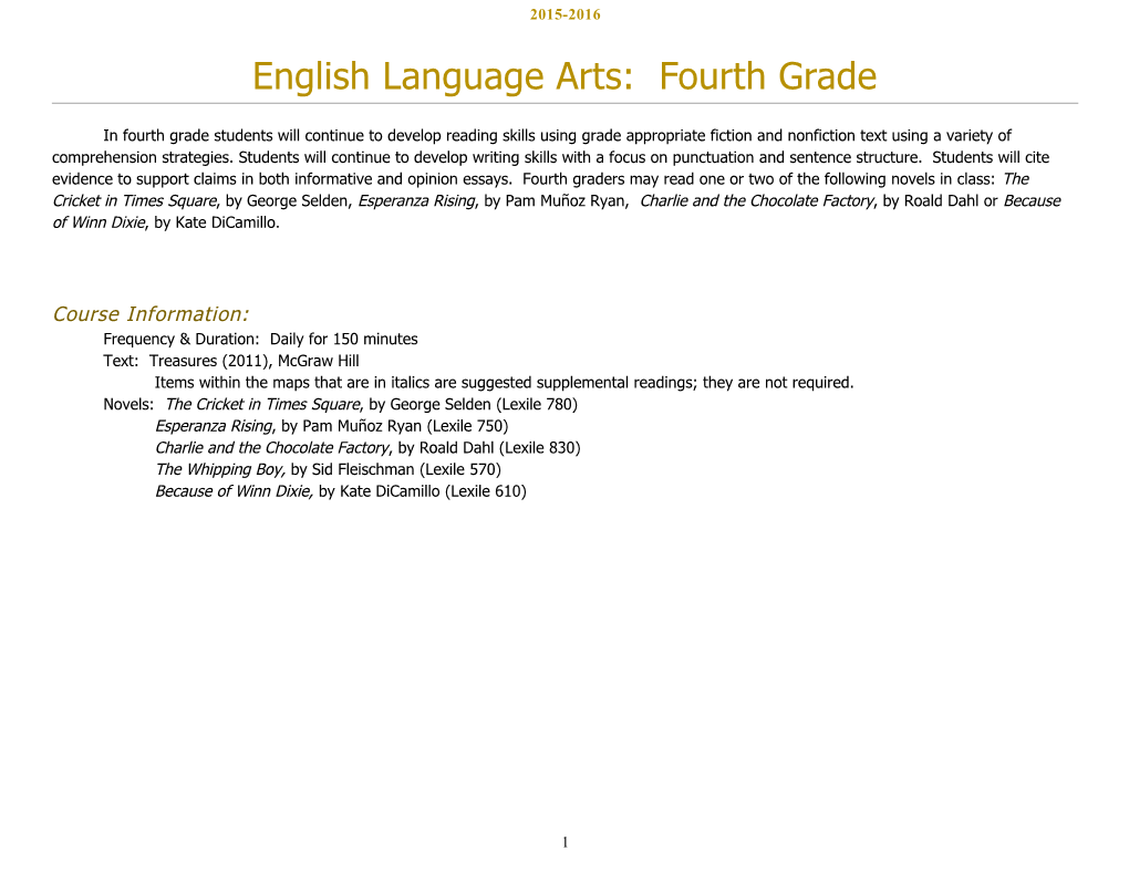 English Language Arts Curriculum