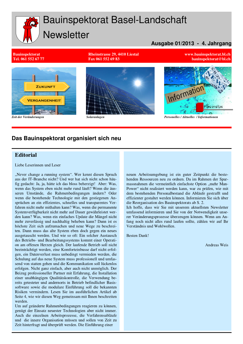 Bauinspektorat Basel-Landschaft Newsletter