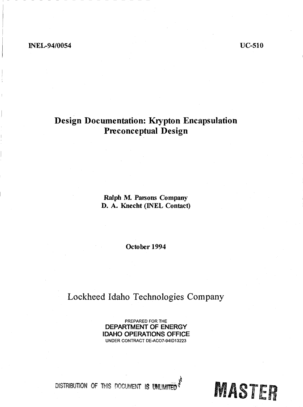 Kiypton Encapsulation Preconceptual Design