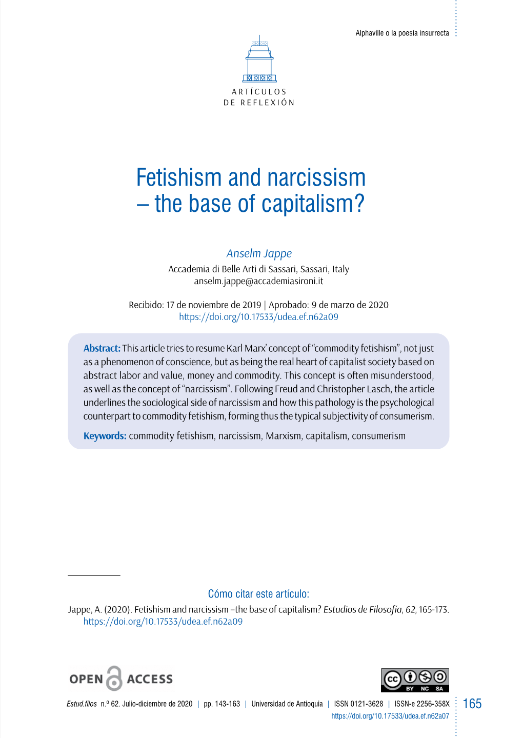 Fetishism and Narcissism – the Base of Capitalism?