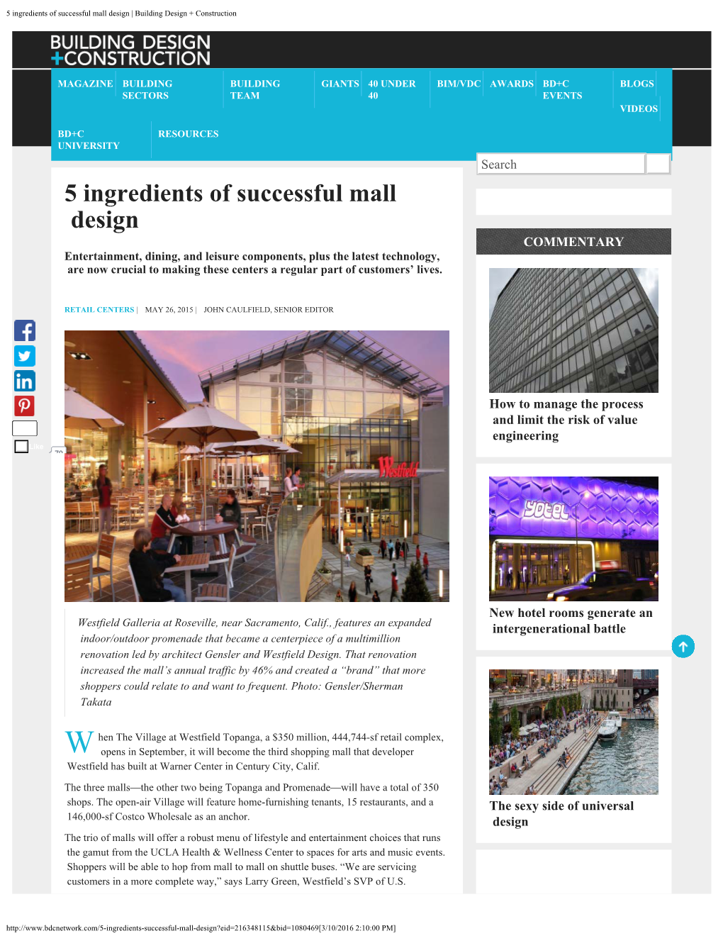 5 Ingredients of Successful Mall Design | Building Design + Construction
