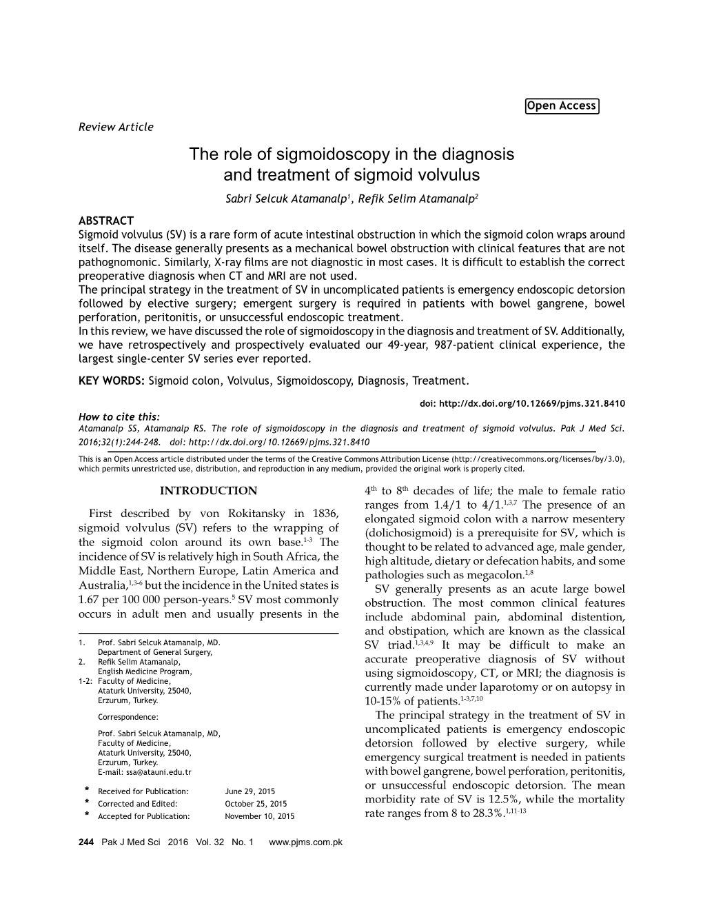 The Role of Sigmoidoscopy in the Diagnosis and Treatment of Sigmoid