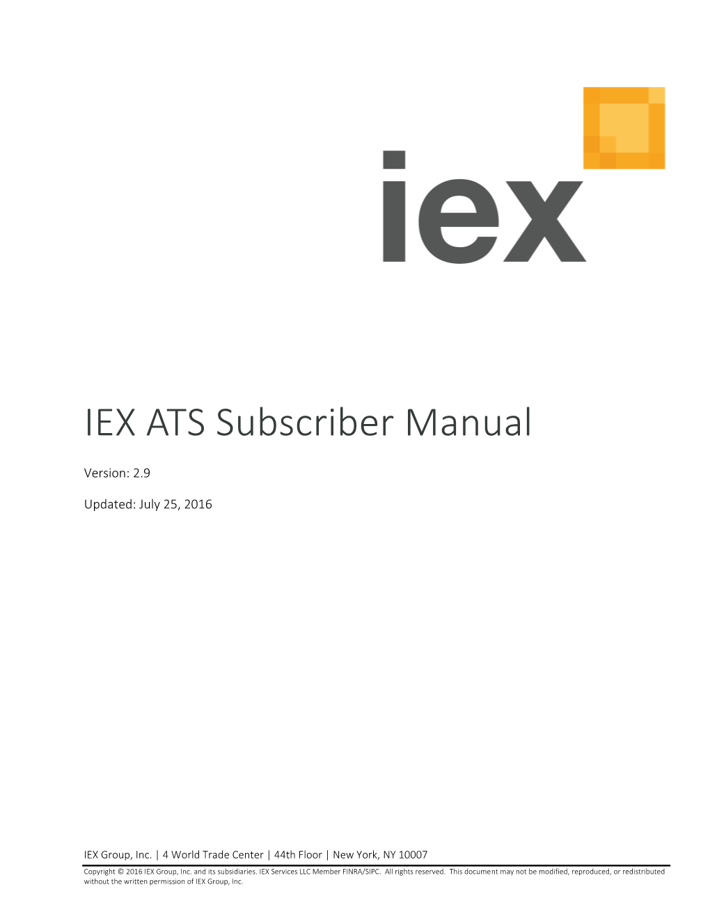 IEX ATS Subscriber Manual