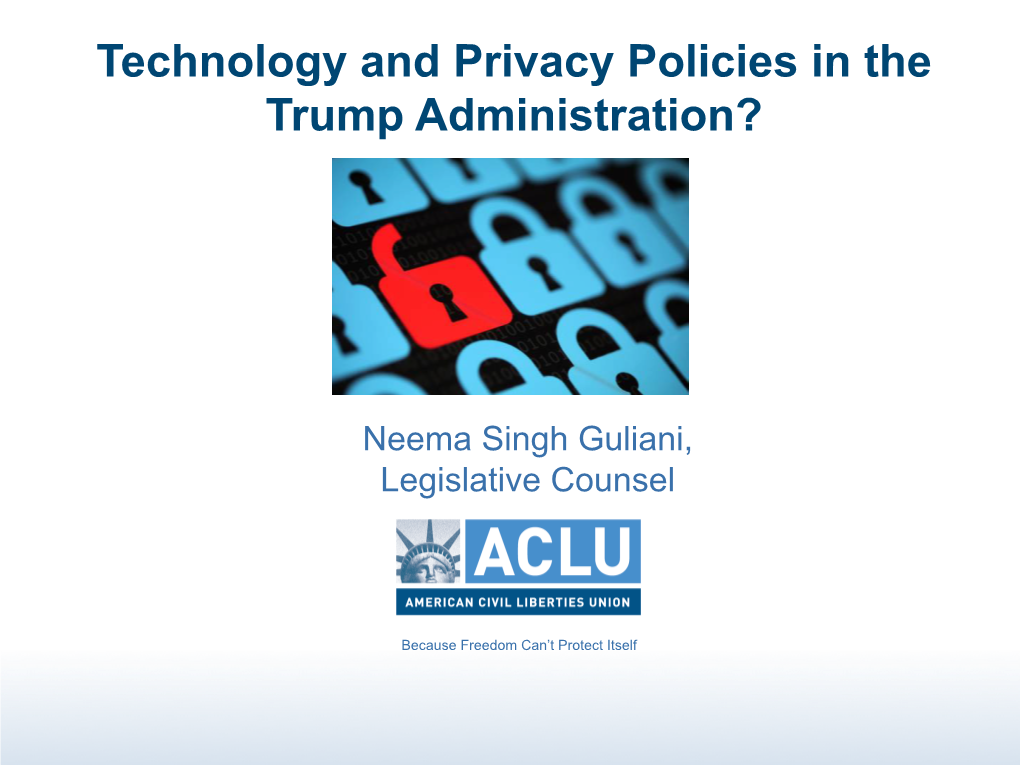 Technology and Privacy Policies in the Trump Administration?