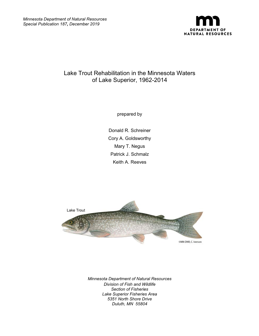 Lake Trout Rehabilitation in the Minnesota Waters of Lake Superior, 1962-2014