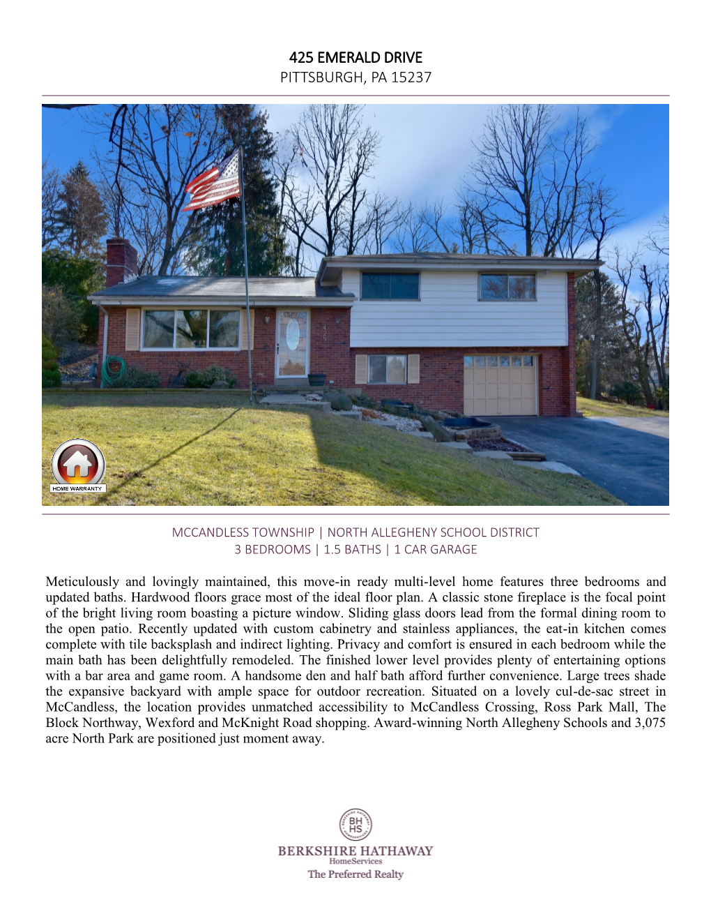 425 Emerald Drive Pittsburgh, Pa 15237