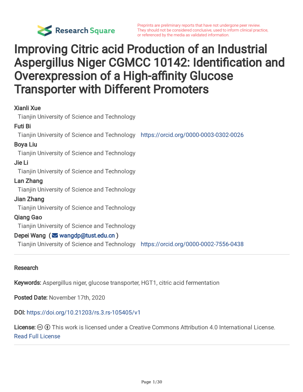 Improving Citric Acid Production of an Industrial