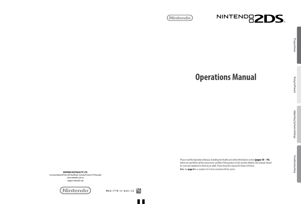 Nintendo 2DS Operations Manual X 1