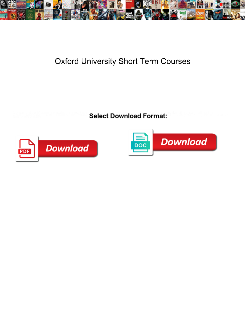 Oxford University Short Term Courses