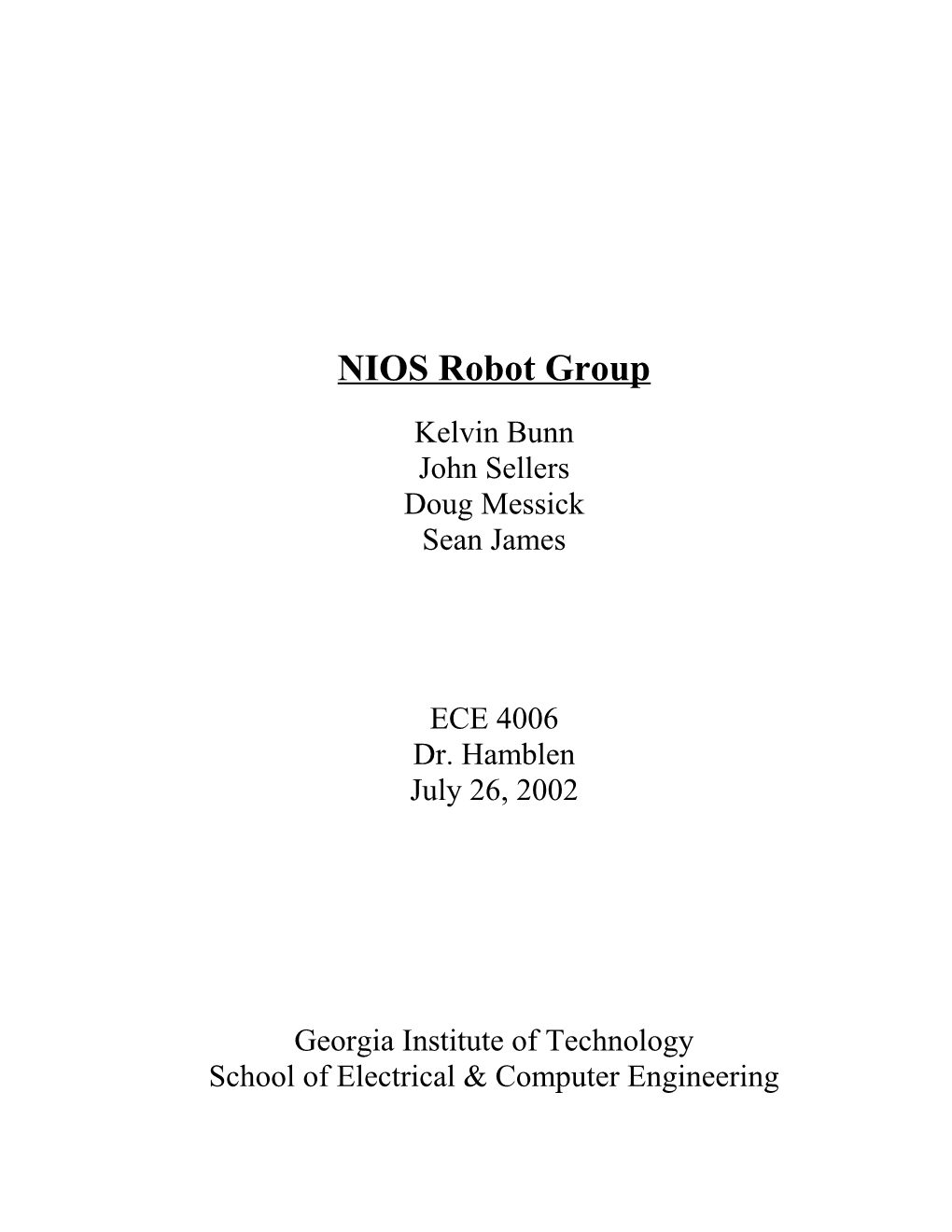 NIOS Robot Group