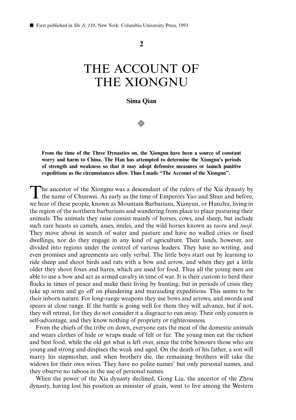 The Account of the Xiongnu
