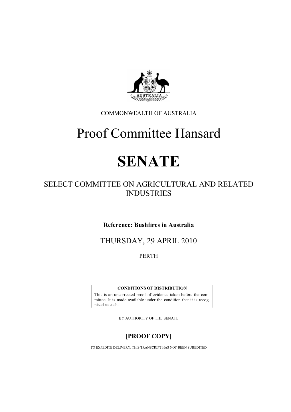Proof Committee Hansard SENATE