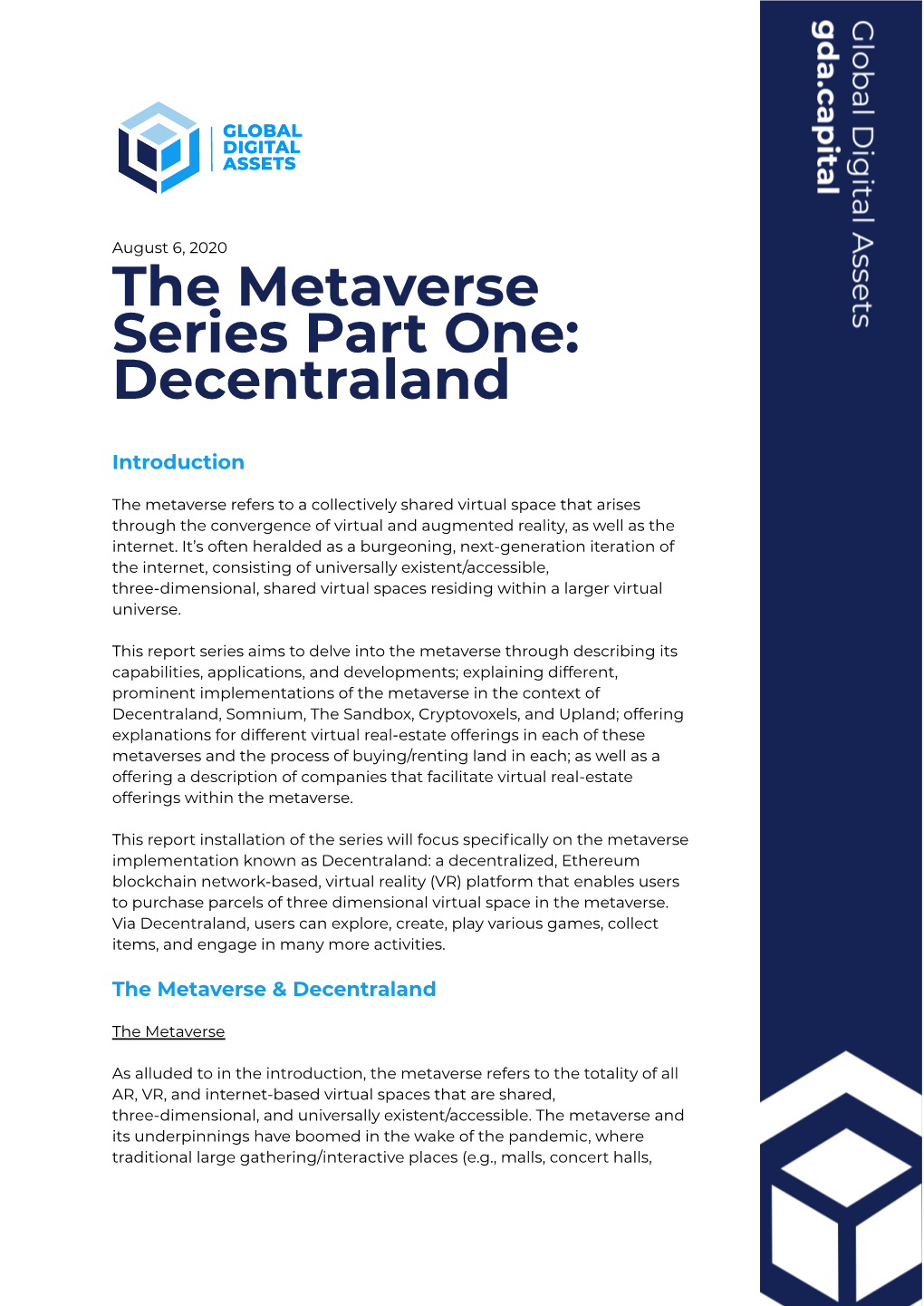 Metaverse Report Series: Part 1