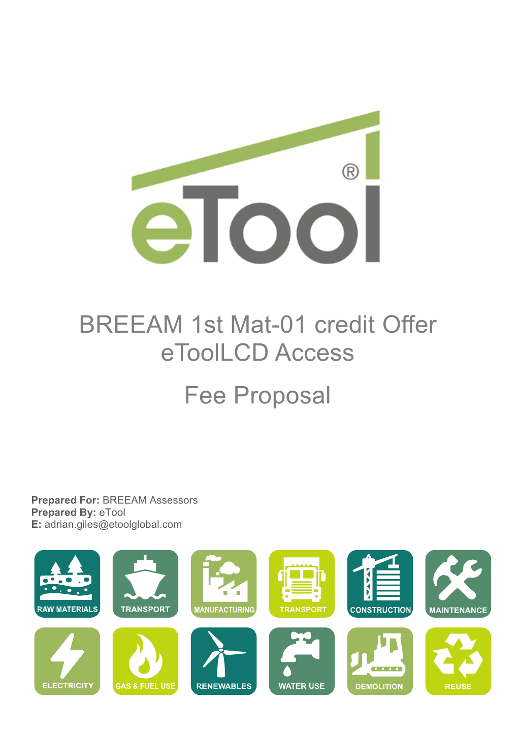 BREEAM 1St Mat-01 Credit Offer Etoollcd Access Fee Proposal