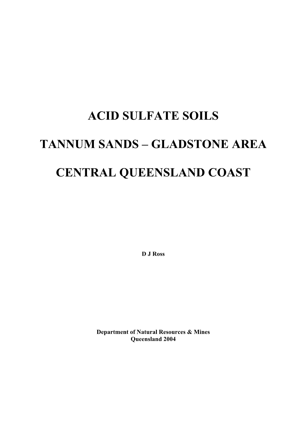 Acid Sulfate Soils