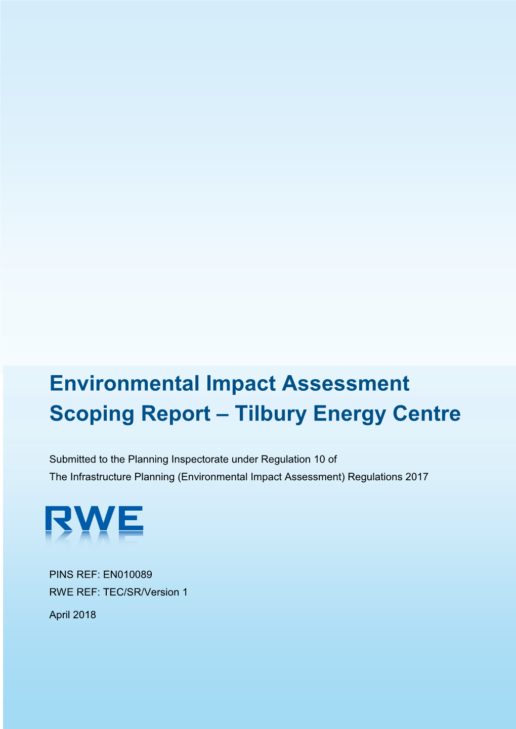 Environmental Impact Assessment Scoping Report – Tilbury Energy Centre