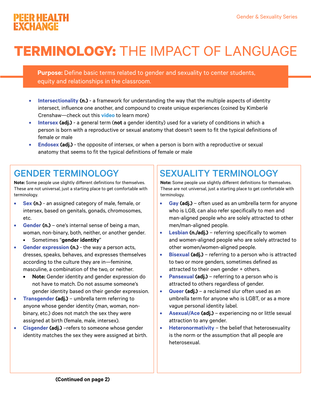 Terminology: the Impact of Language