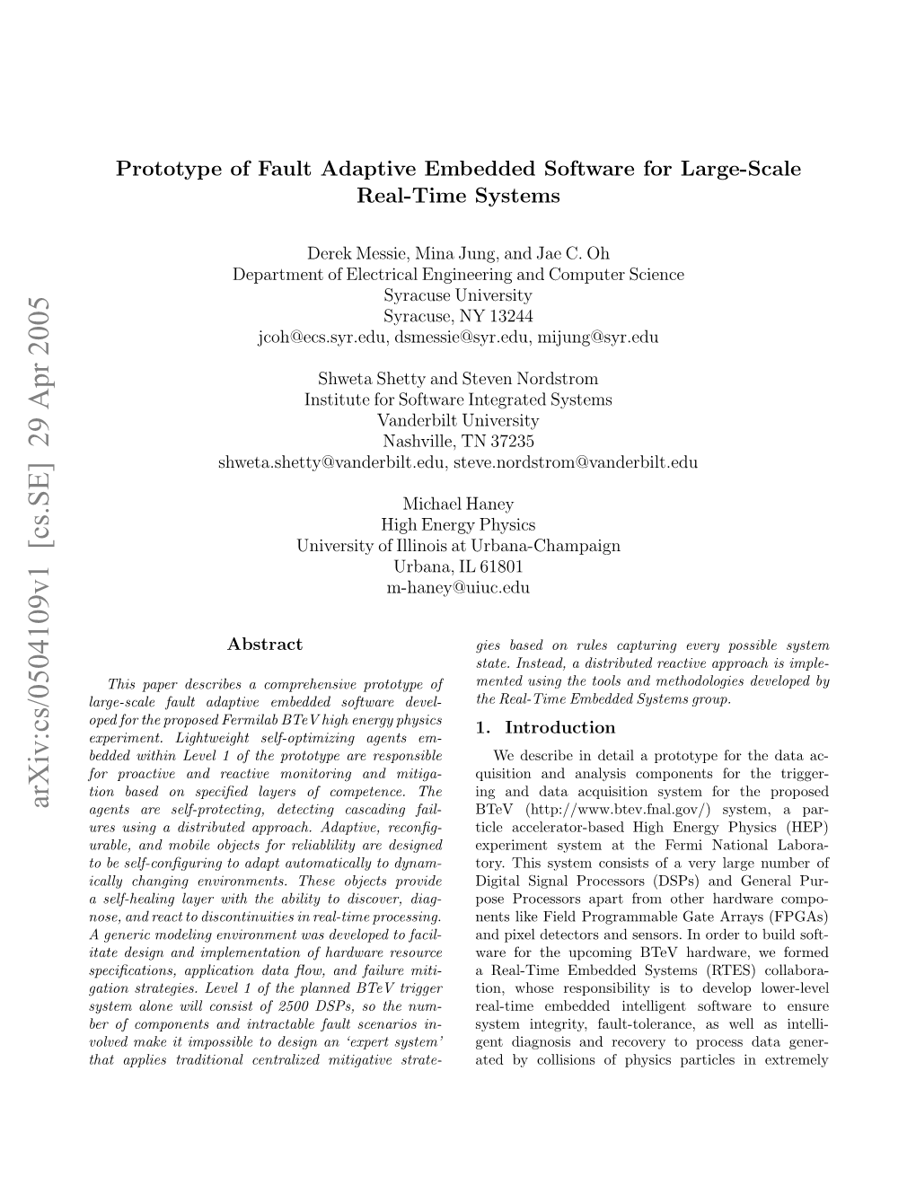 Arxiv:Cs/0504109V1