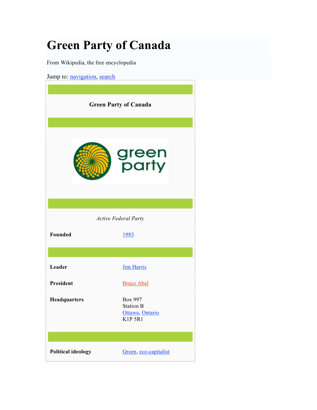 Green Party of Canada