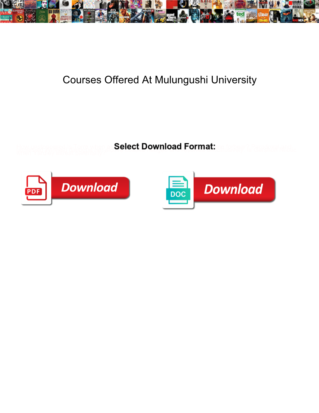 Courses Offered at Mulungushi University