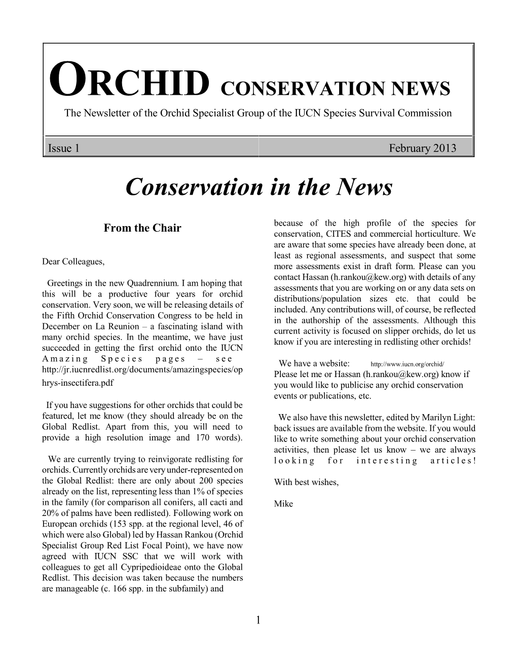 Conservation in the News