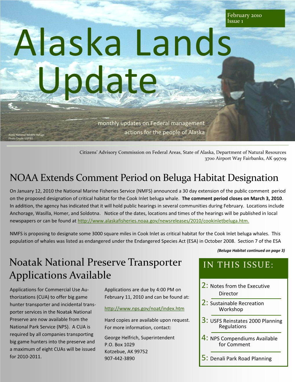 Noatak National Preserve Transporter Applications Available