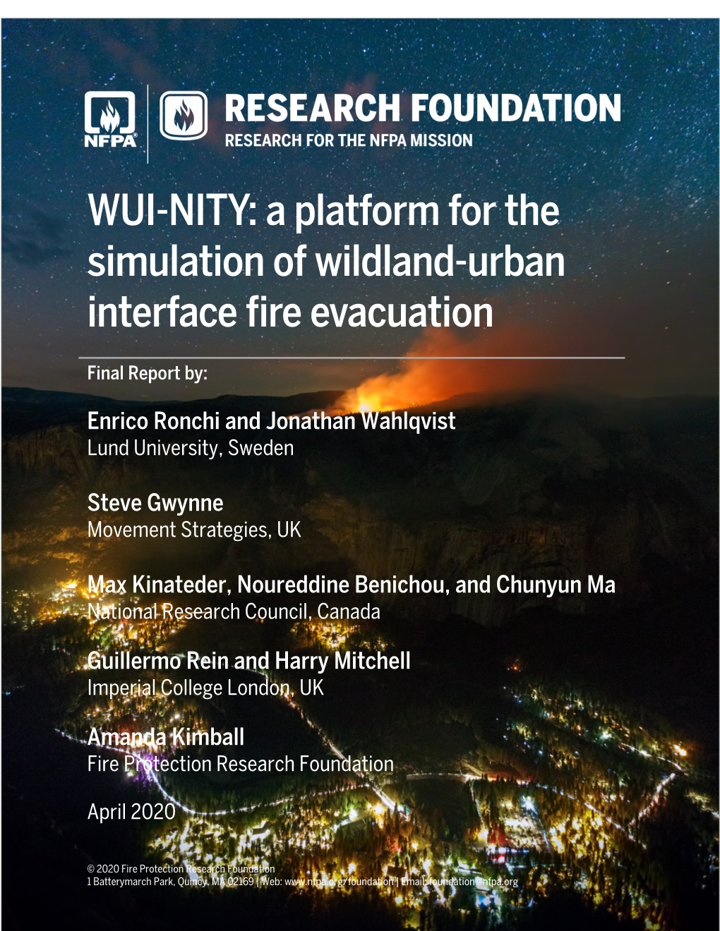 WUI-NITY: a Platform for the Simulation of Wildland-Urban Interface Fire Evacuation