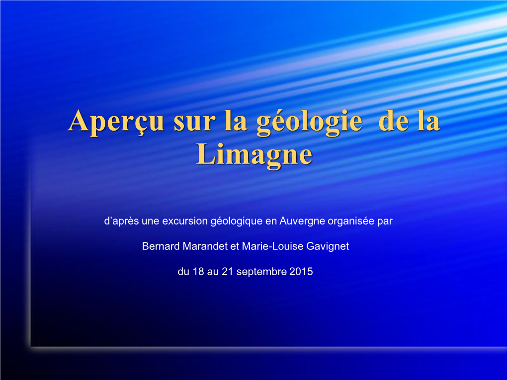 Aperçu Sur La Géologie De La Limagne