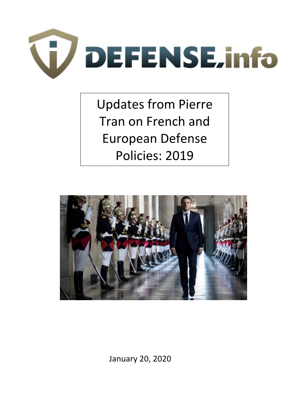 Updates from Pierre Tran on French and European Defense Policies: 2019