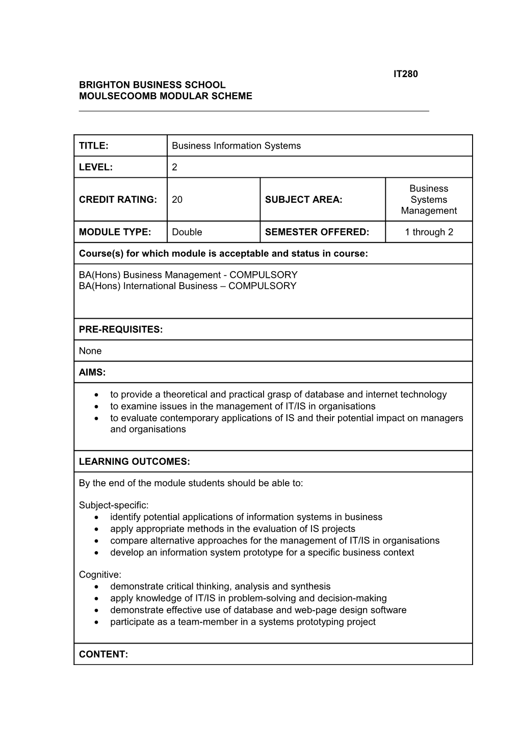 UG Module Template 2007