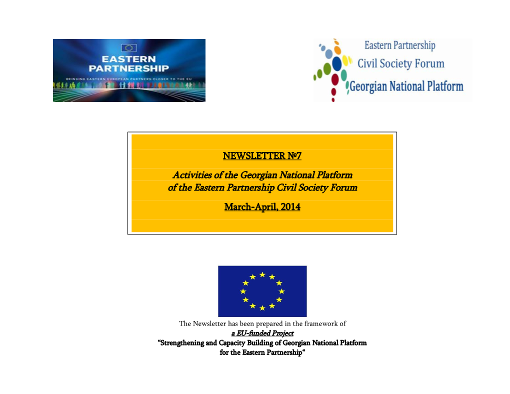 Activities of the Georgian National Platform of the Eastern Partnership Civil Society Forum