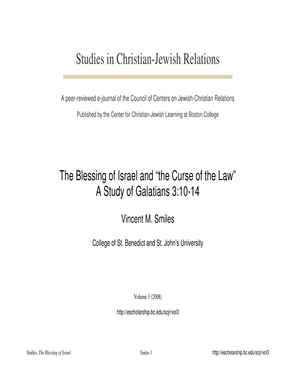 Studies in Christian-Jewish Relations