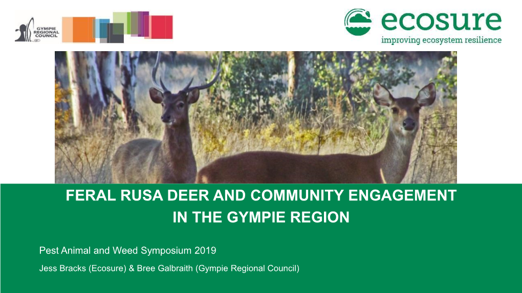 Feral Rusa Deer and Community Engagement in the Gympie Region