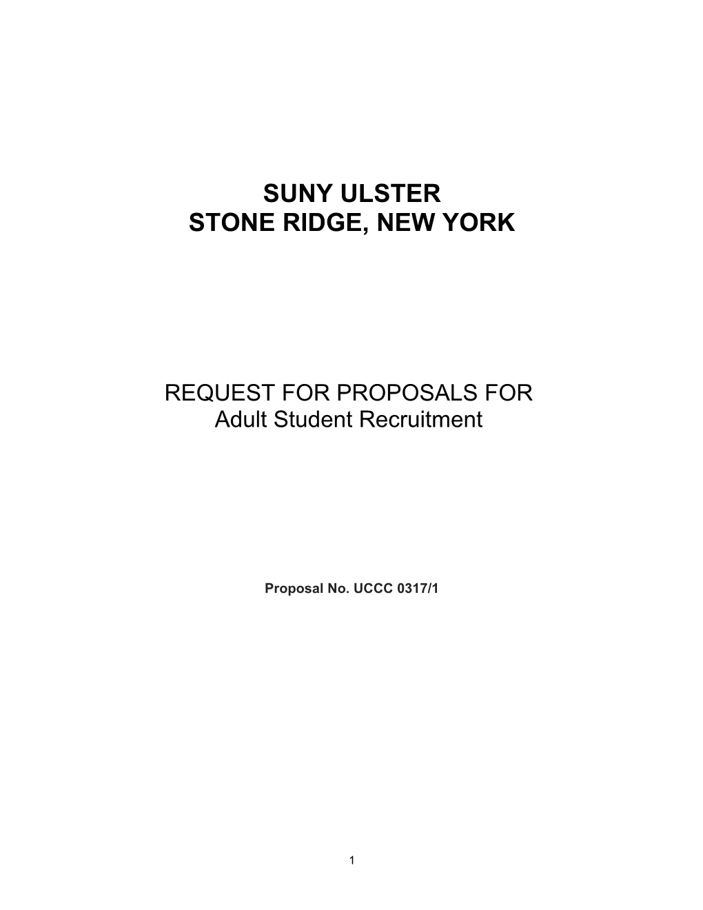 Request for Proposals For s7