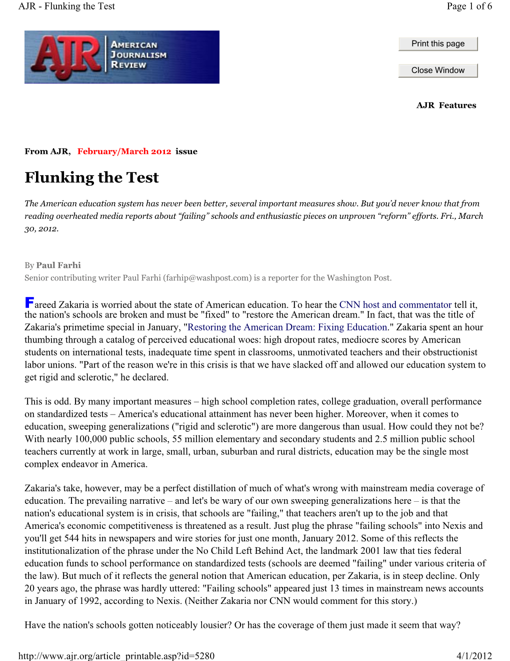 Flunking the Test Page 1 of 6