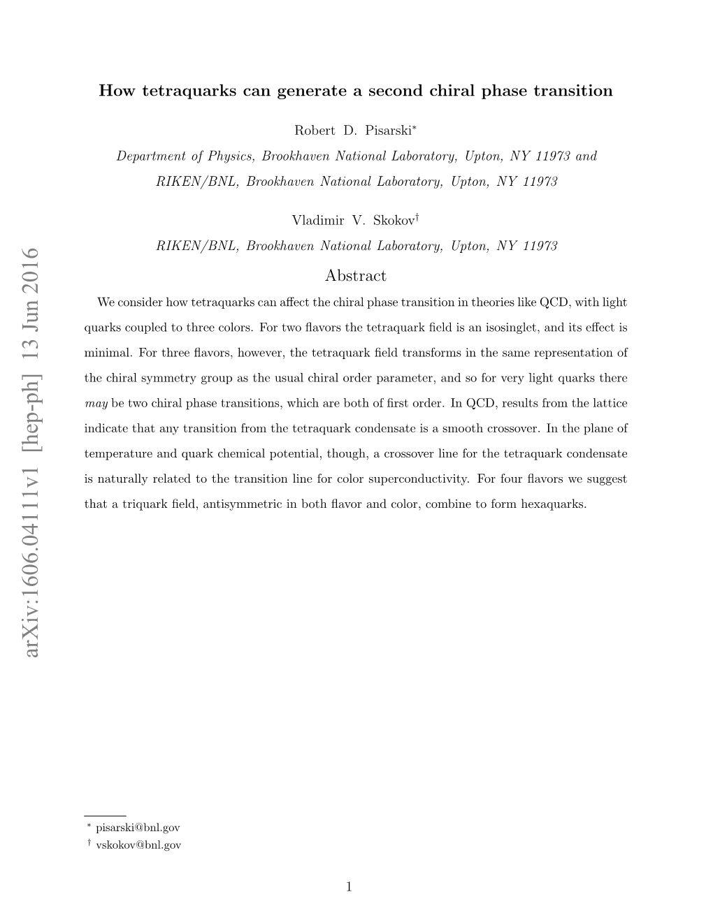 How Tetraquarks Can Generate a Second Chiral Phase Transition