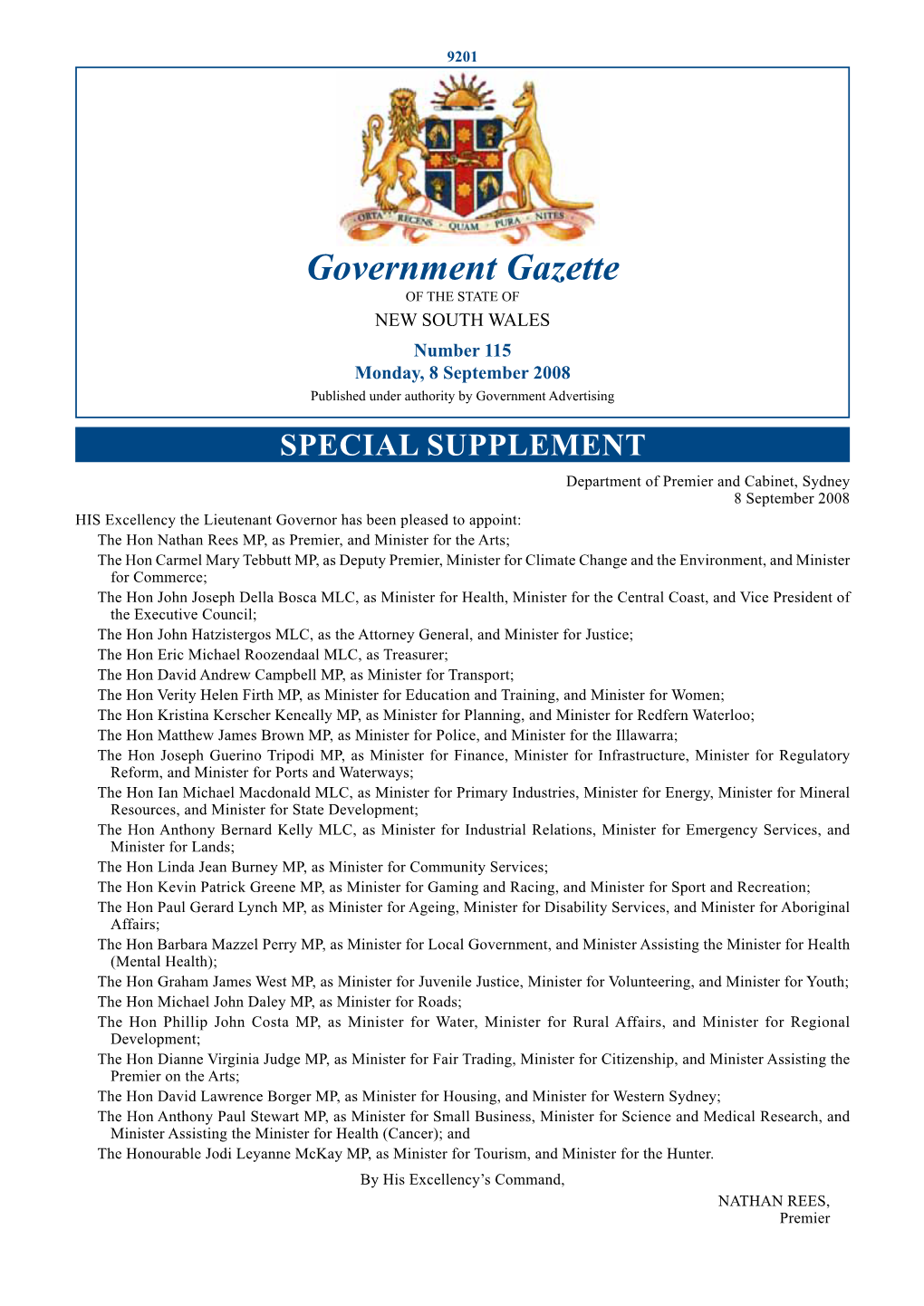 Government Gazette