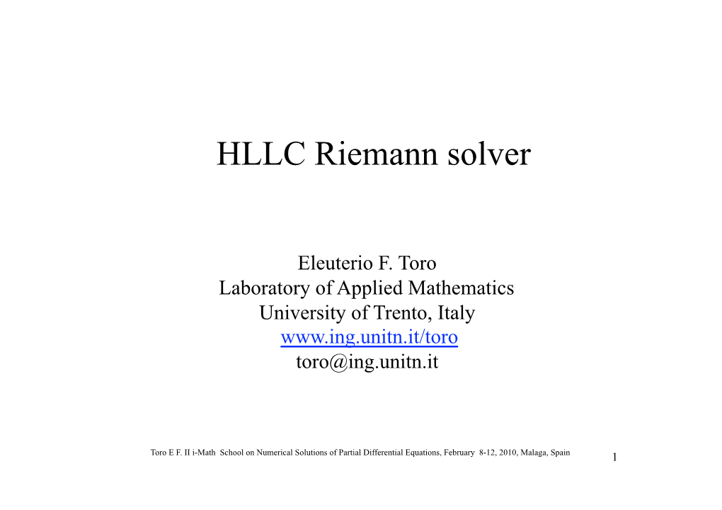 HLLC Riemann Solver