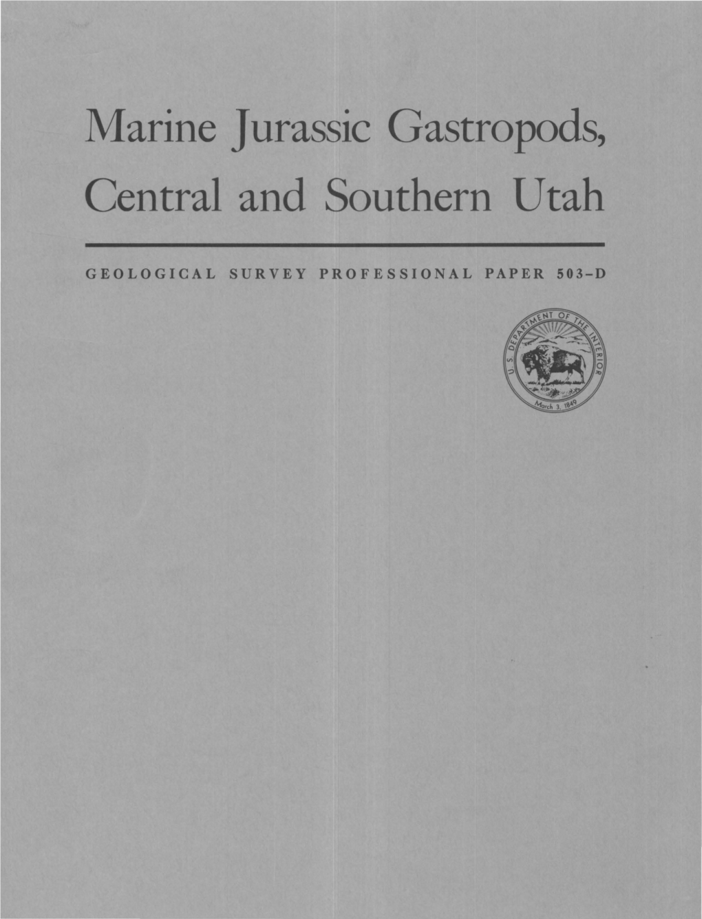 Marine Jurassic Gastropods, Central and Southern Utah