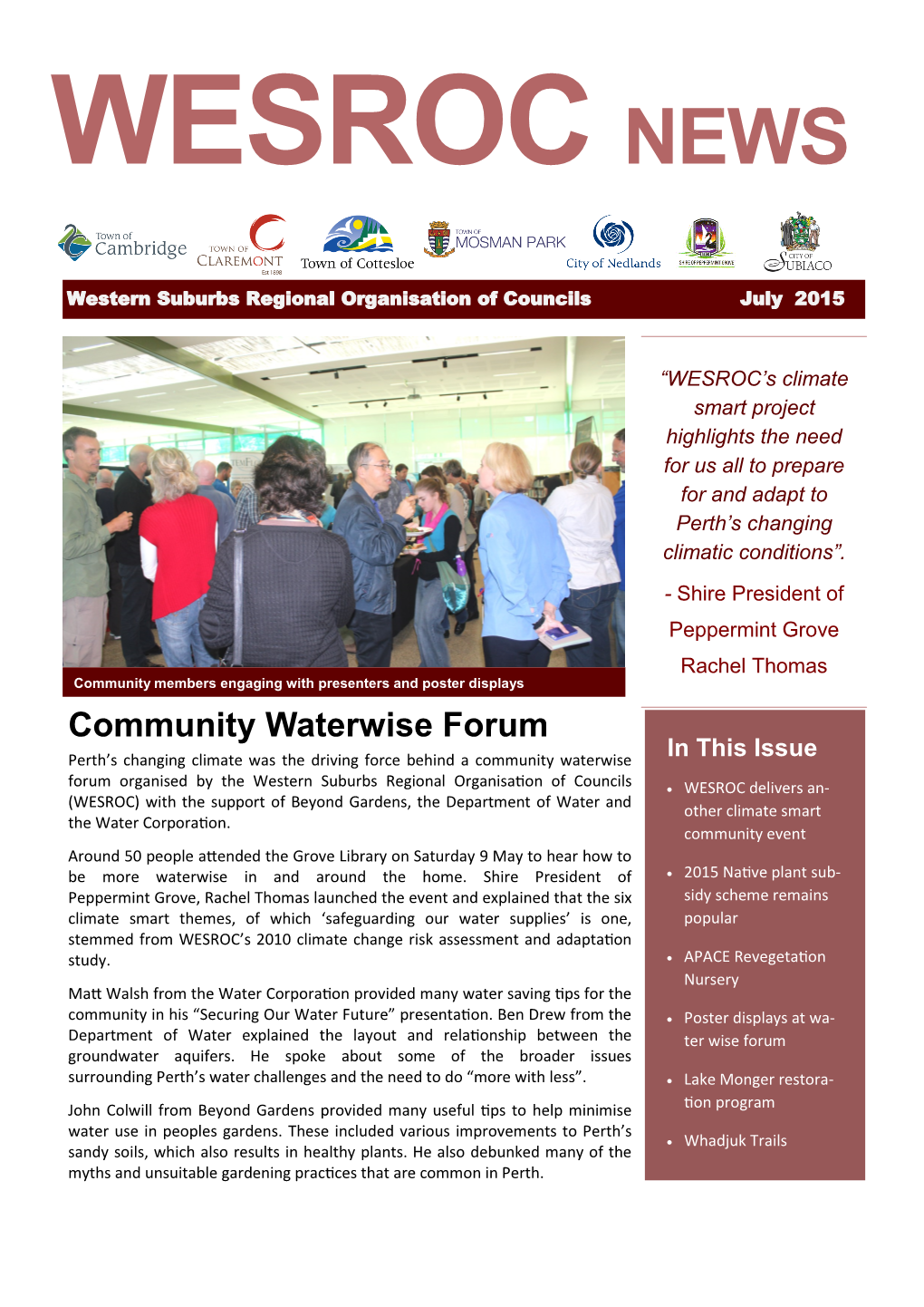 WESROC Newsletter July 2015