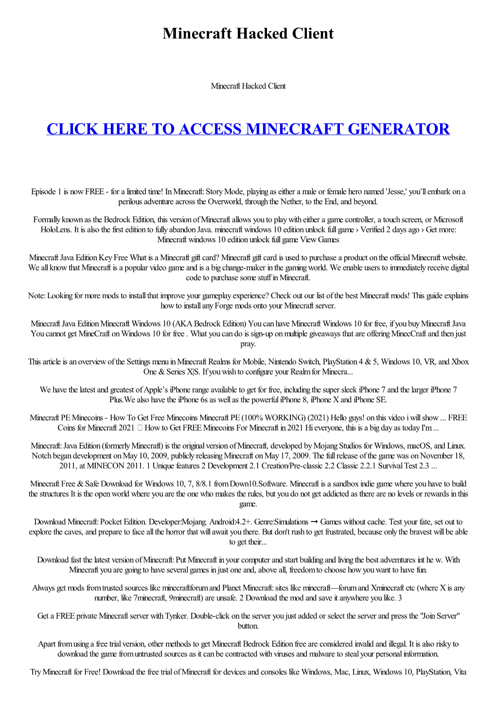 Minecraft Hacked Client