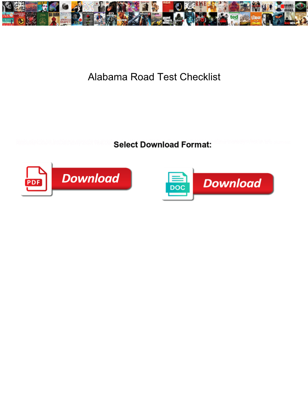 Alabama Road Test Checklist