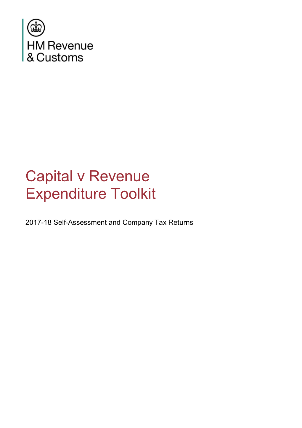 Capital V Revenue Expenditure Toolkit