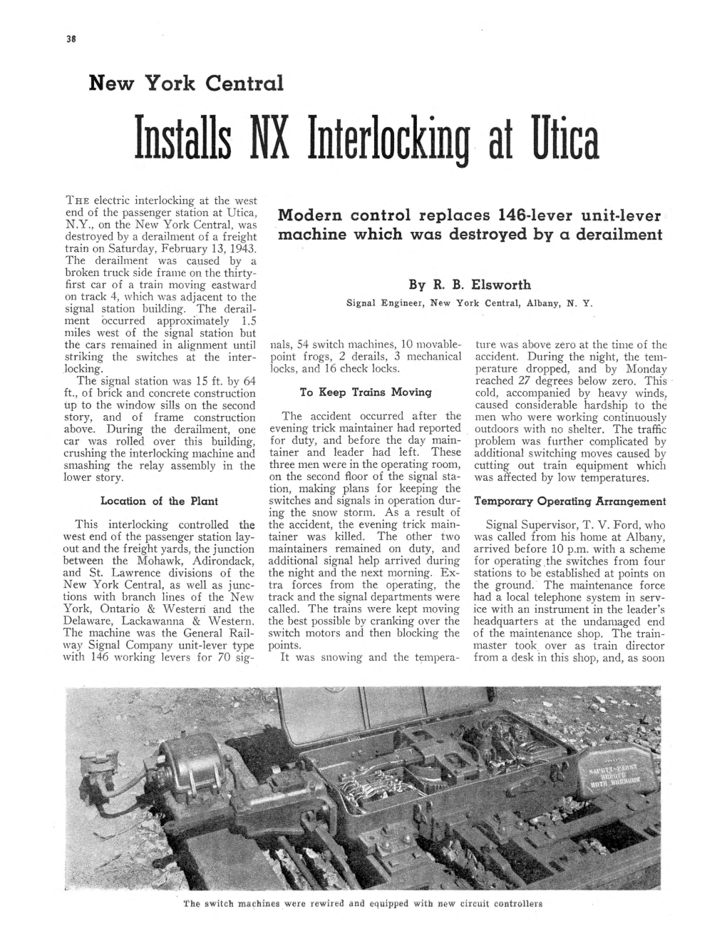 New York Central Installs NX Interlocking at Utica