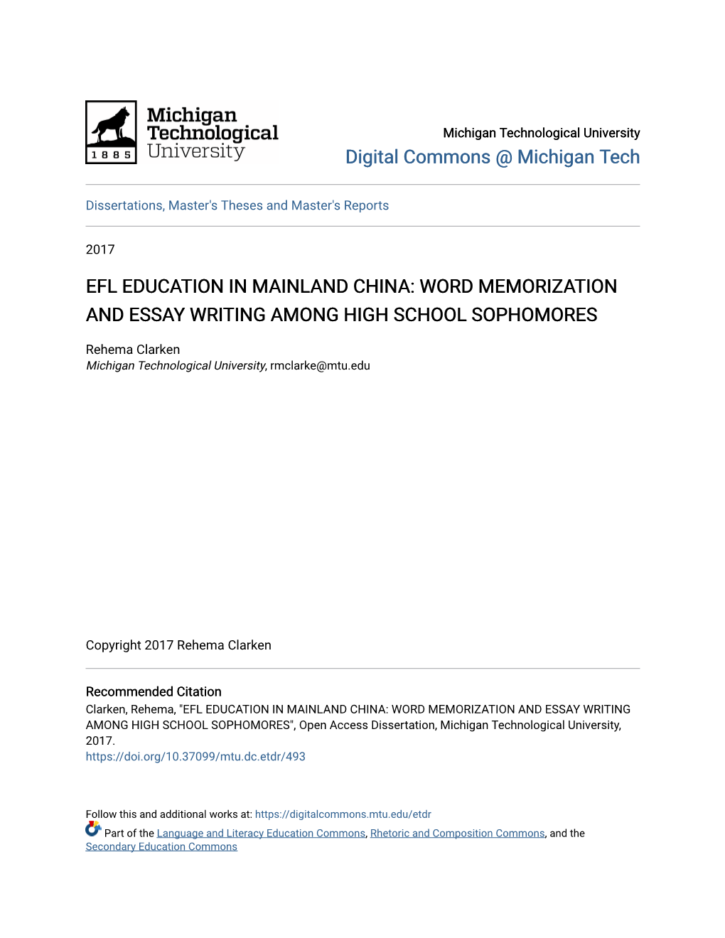 Efl Education in Mainland China: Word Memorization and Essay Writing Among High School Sophomores