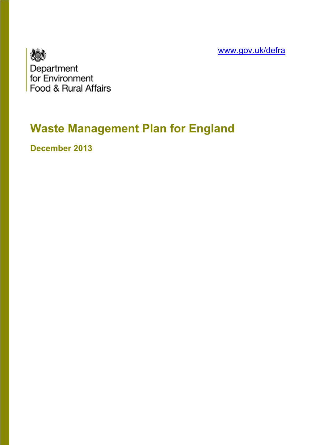 Waste Management Plan for England