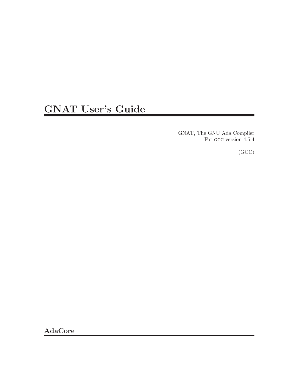 GNAT User's Guide