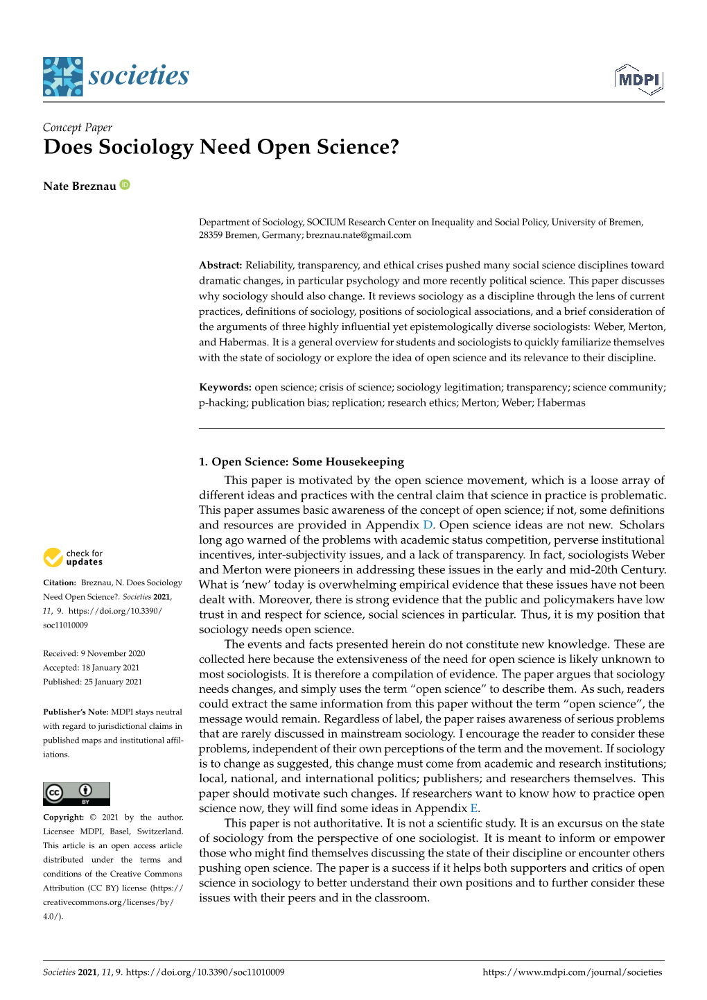 Does Sociology Need Open Science?