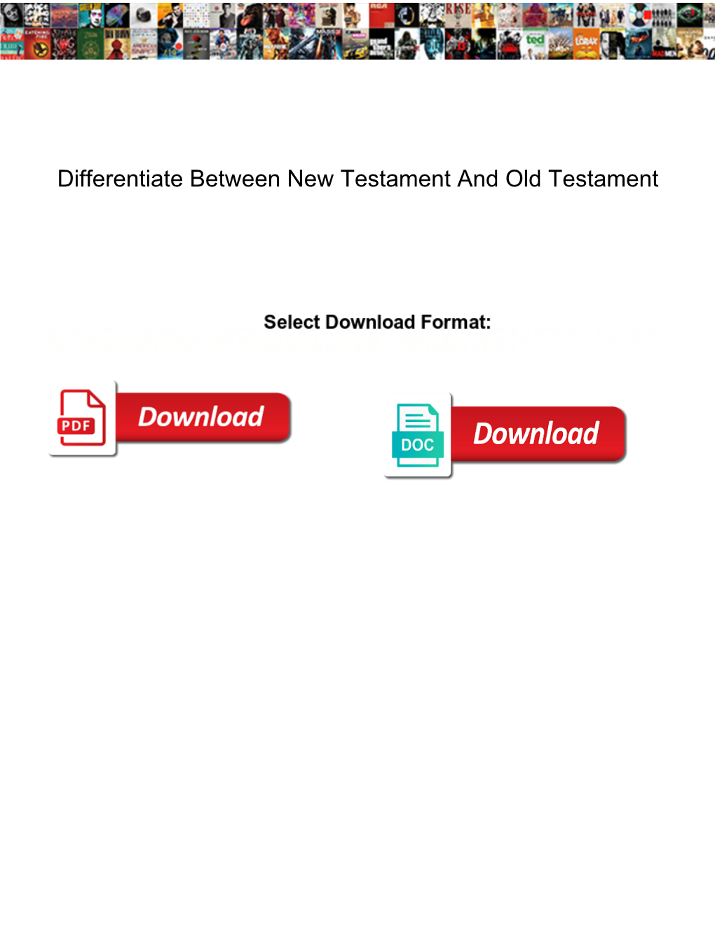 Differentiate Between New Testament and Old Testament