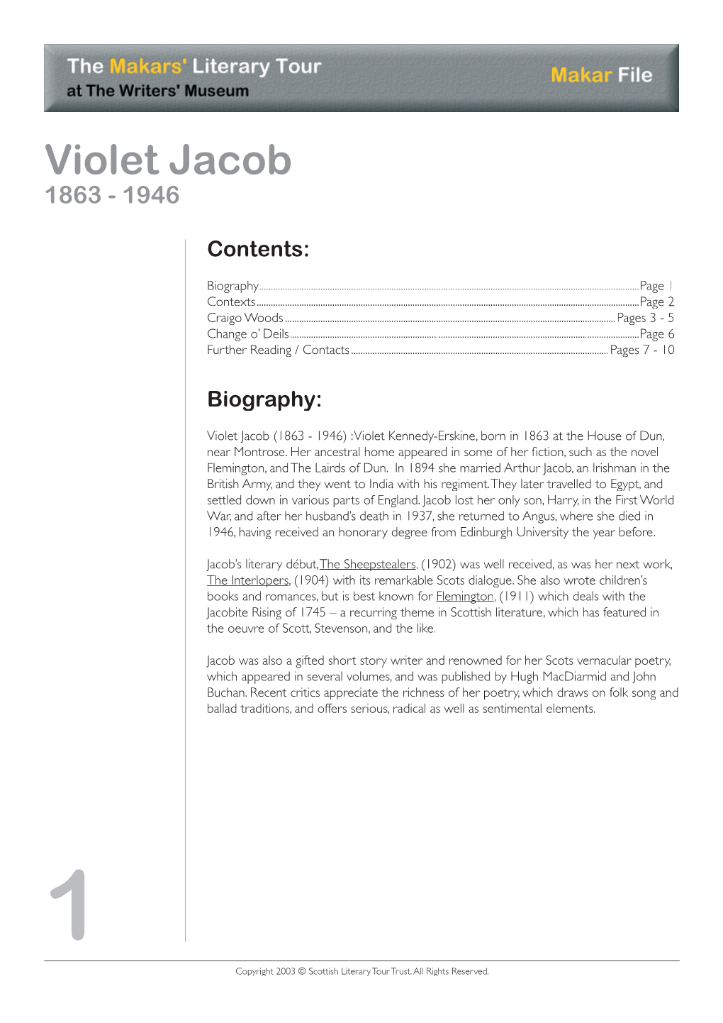 Violet Jacob 1863 - 1946